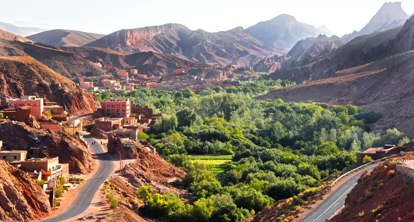 Dades valley on the way to the atlas mountains south of morocco