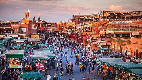 Image of vibrant Marrakech, a key destination on all our luxury Morocco tours and custom travel itineraries.